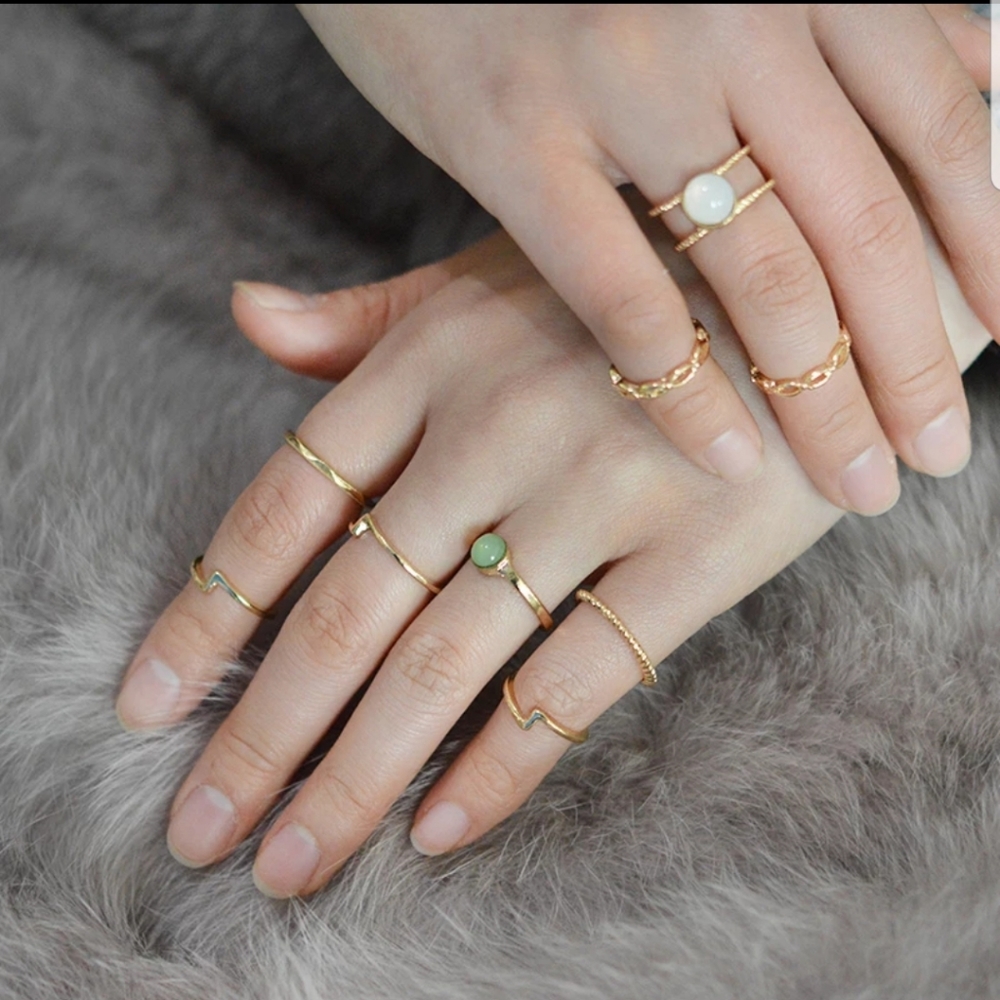 9 PCs rings set jewerly fashion